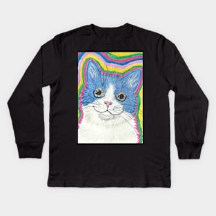 cat face Kids Long Sleeve T-Shirt